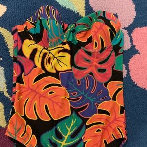 Tropical leaf JCrew one piece bathing suit